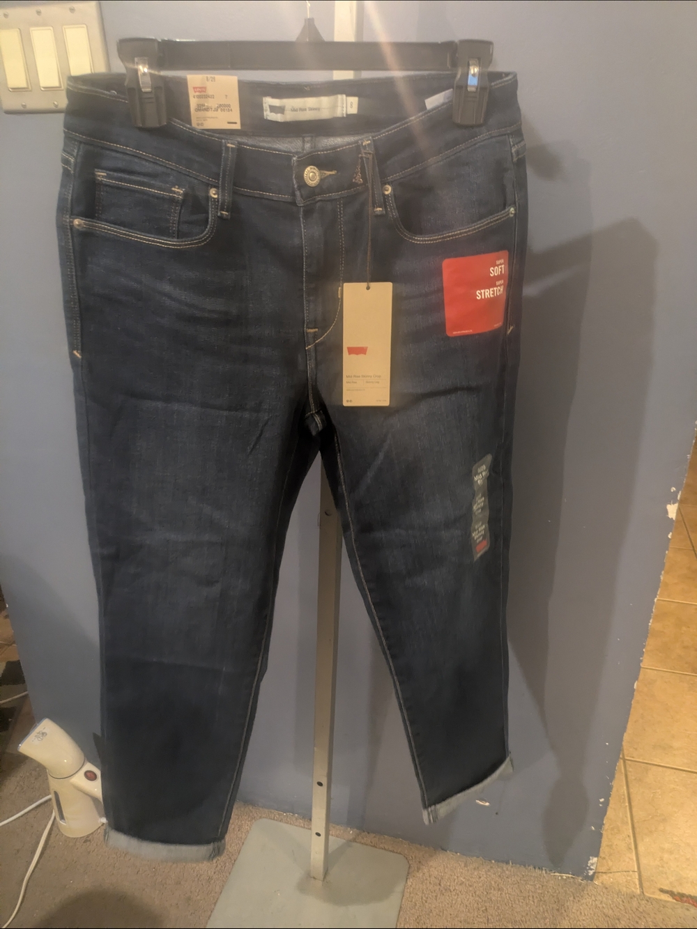 Levi's Mid Rise Skinny Crop Indigo Stretch Jeans Women's 8
